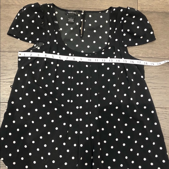 Women’s Spence black polka dot top sz M - Picture 4 of 7